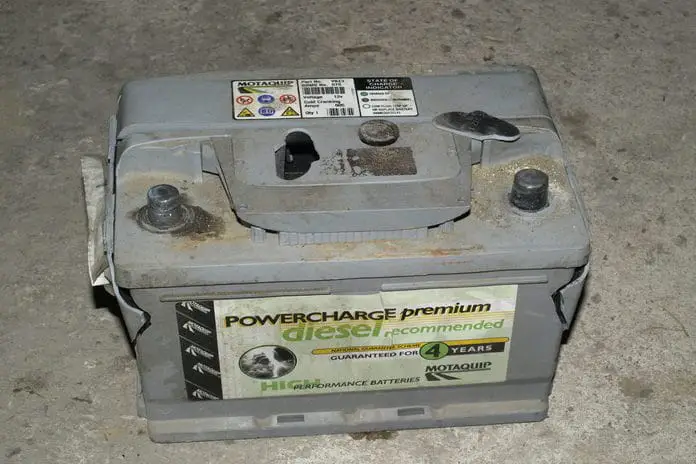 Leaving white power on a battery is the sign of corrosion.