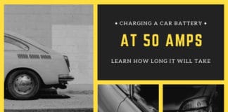 Charging car batteries at 50 amps.